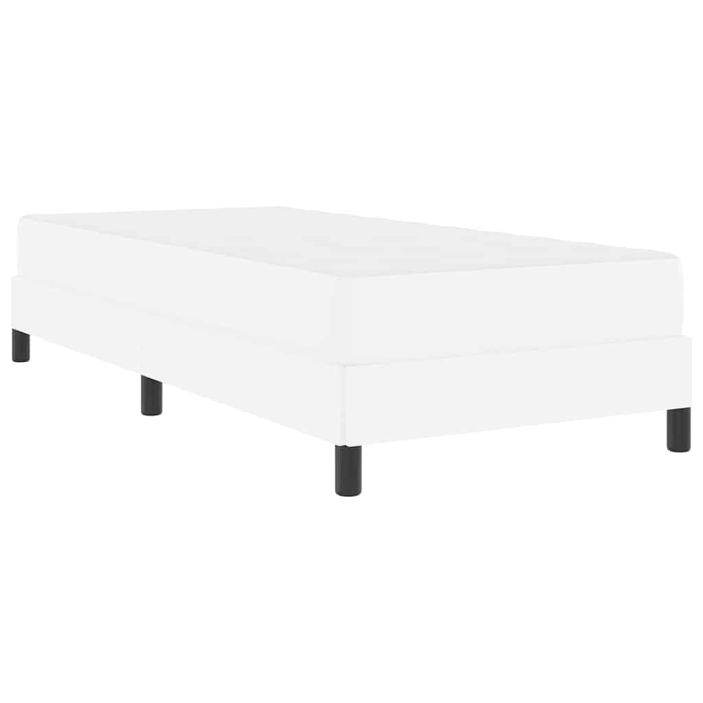 Bett mit Matratze Reinweiß 90 x 190 cm Kunstleder
