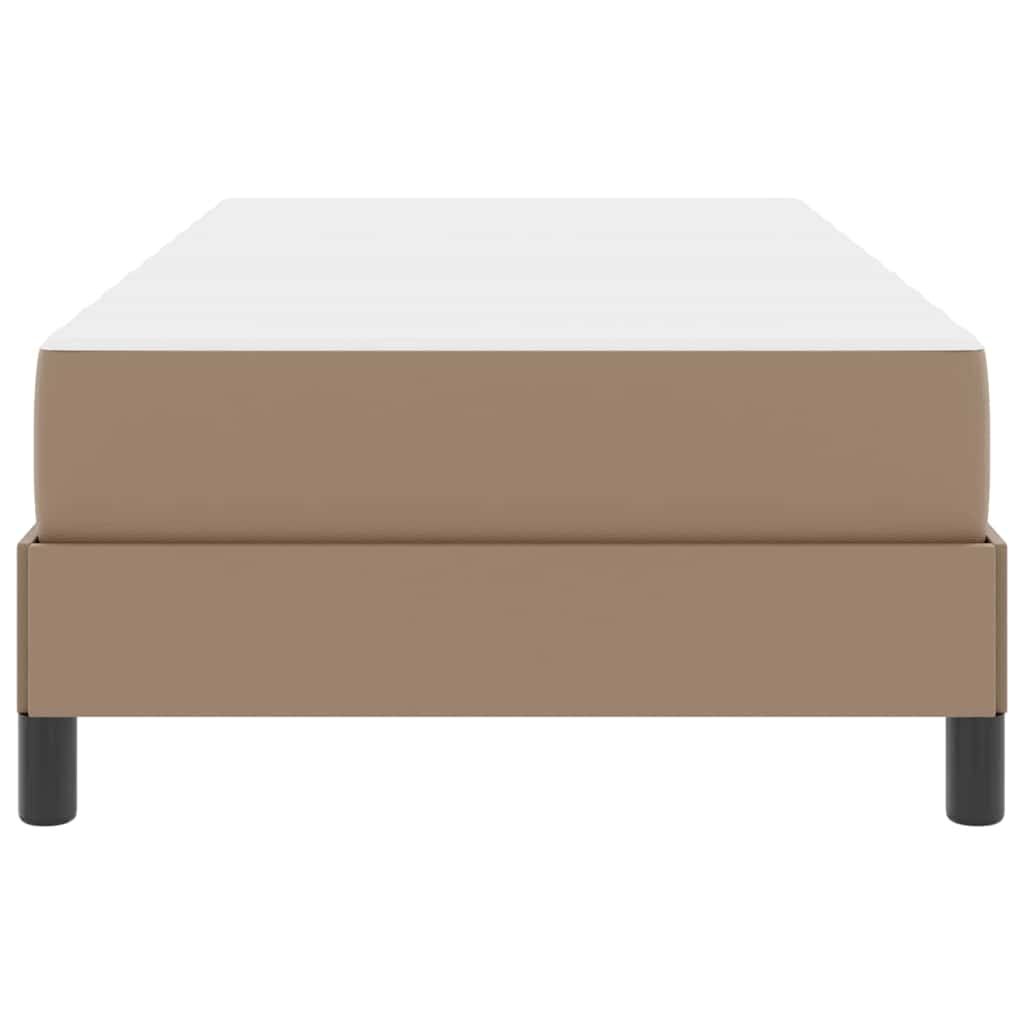 Bett mit Matratze Cappuccino 90 x 190 cm Kunstleder