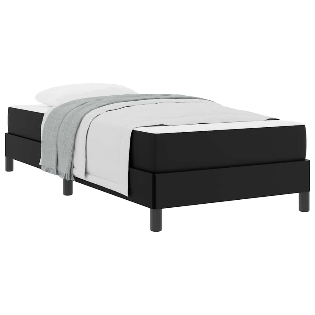 Bett mit Matratze Schwarz 90 x 200 cm Kunstleder