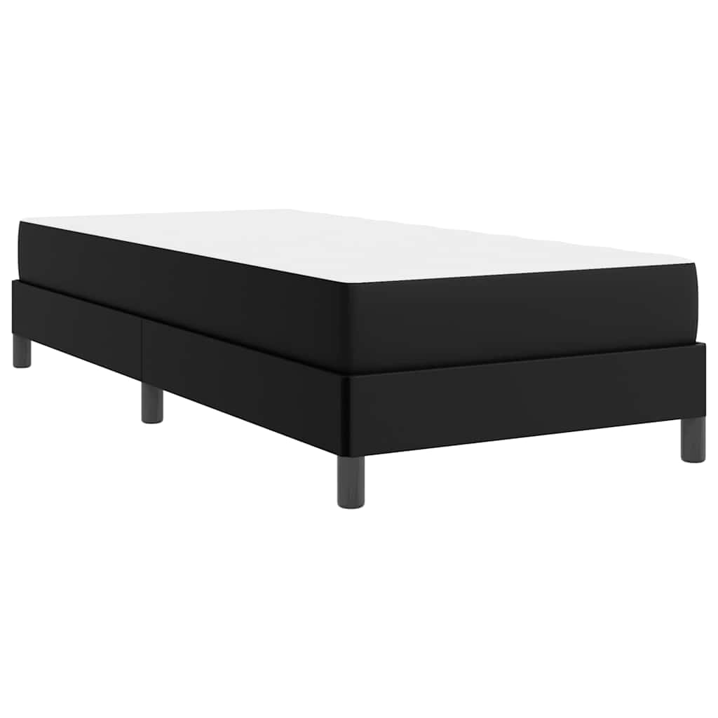 Bett mit Matratze Schwarz 100 x 200 cm Kunstleder