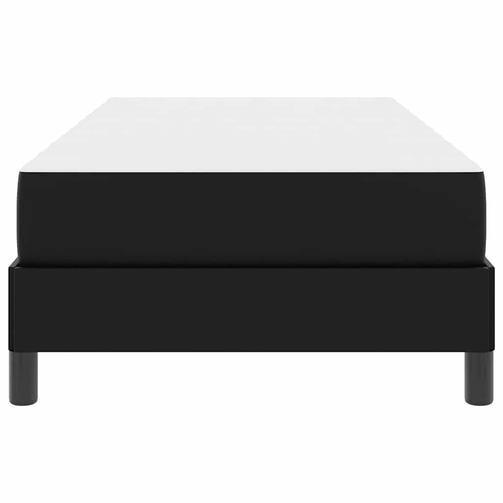 Bett mit Matratze Schwarz 100 x 200 cm Kunstleder