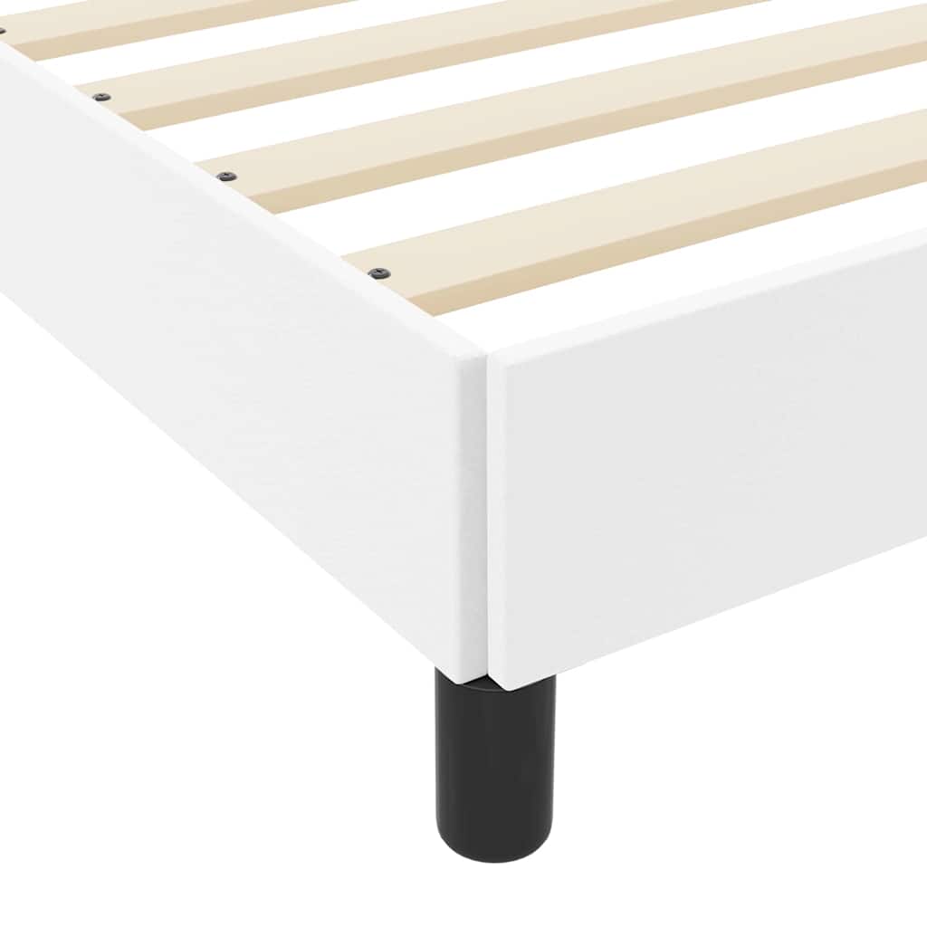 Bettrahmen mit Matratze Reinweiß 100 x 200 cm Stoff
