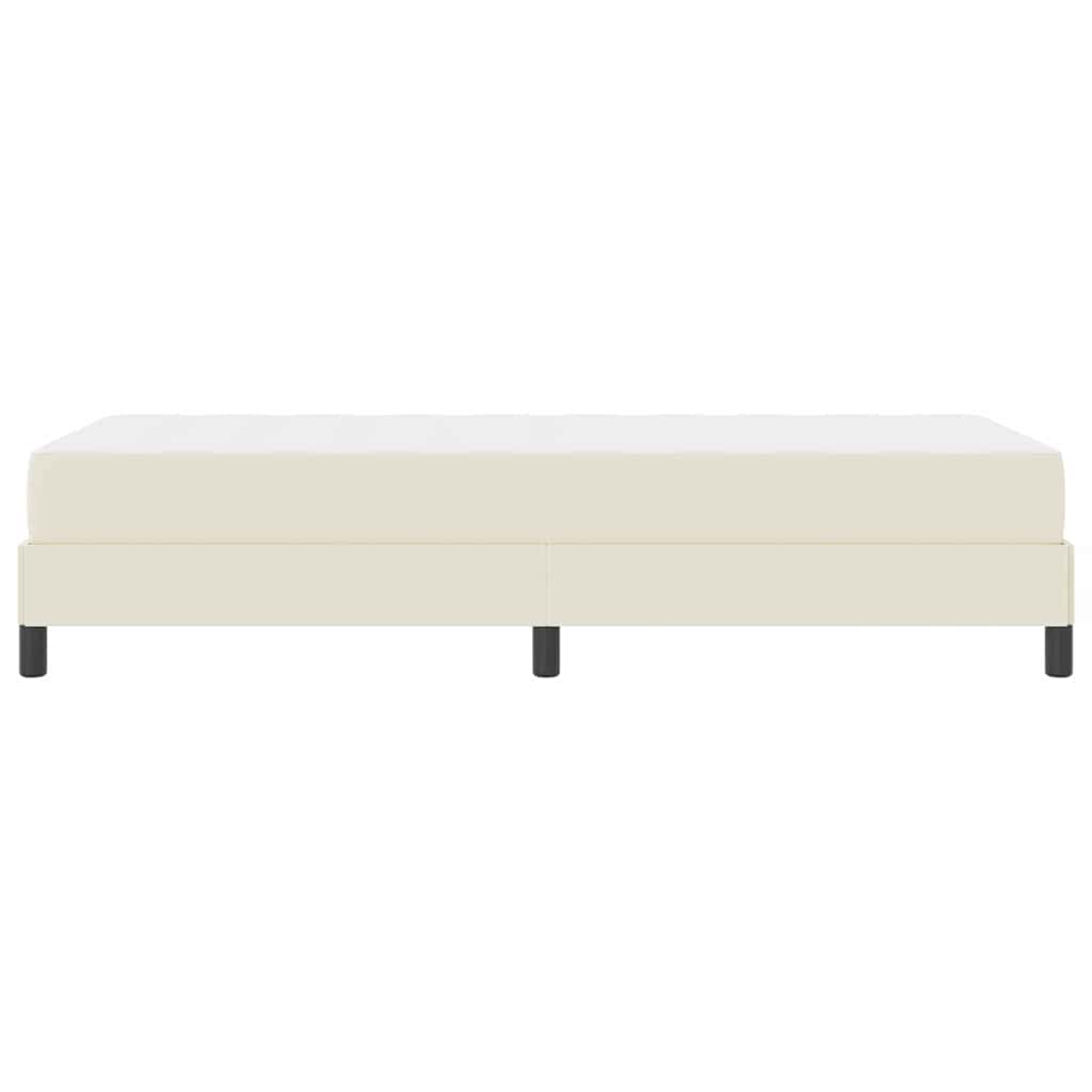 Bett mit Matratze Creme 100 x 200 cm Kunstleder