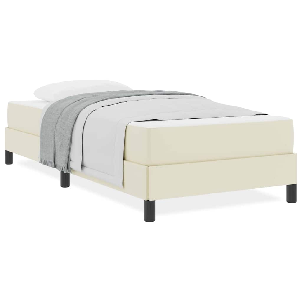Bett mit Matratze Creme 100 x 200 cm Kunstleder