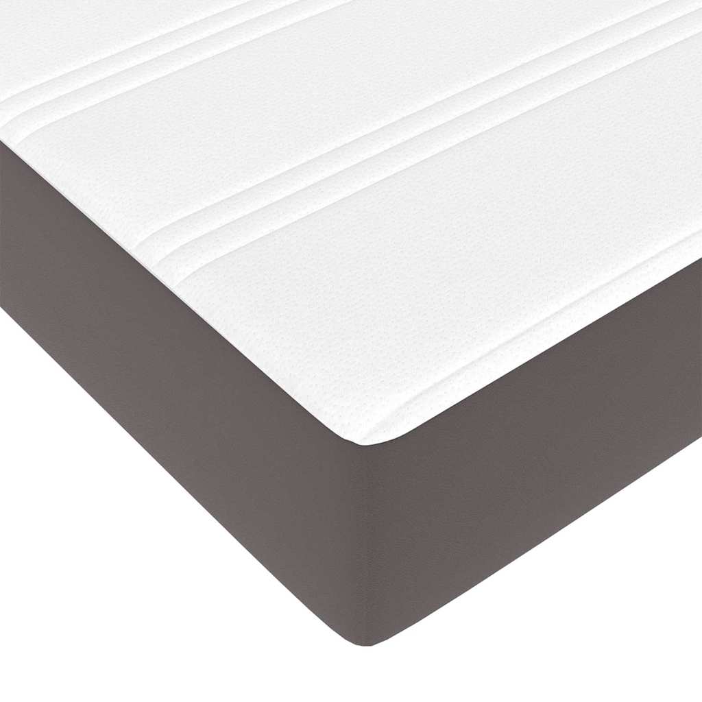 Bett mit Matratze Grau 100 x 200 cm Kunstleder