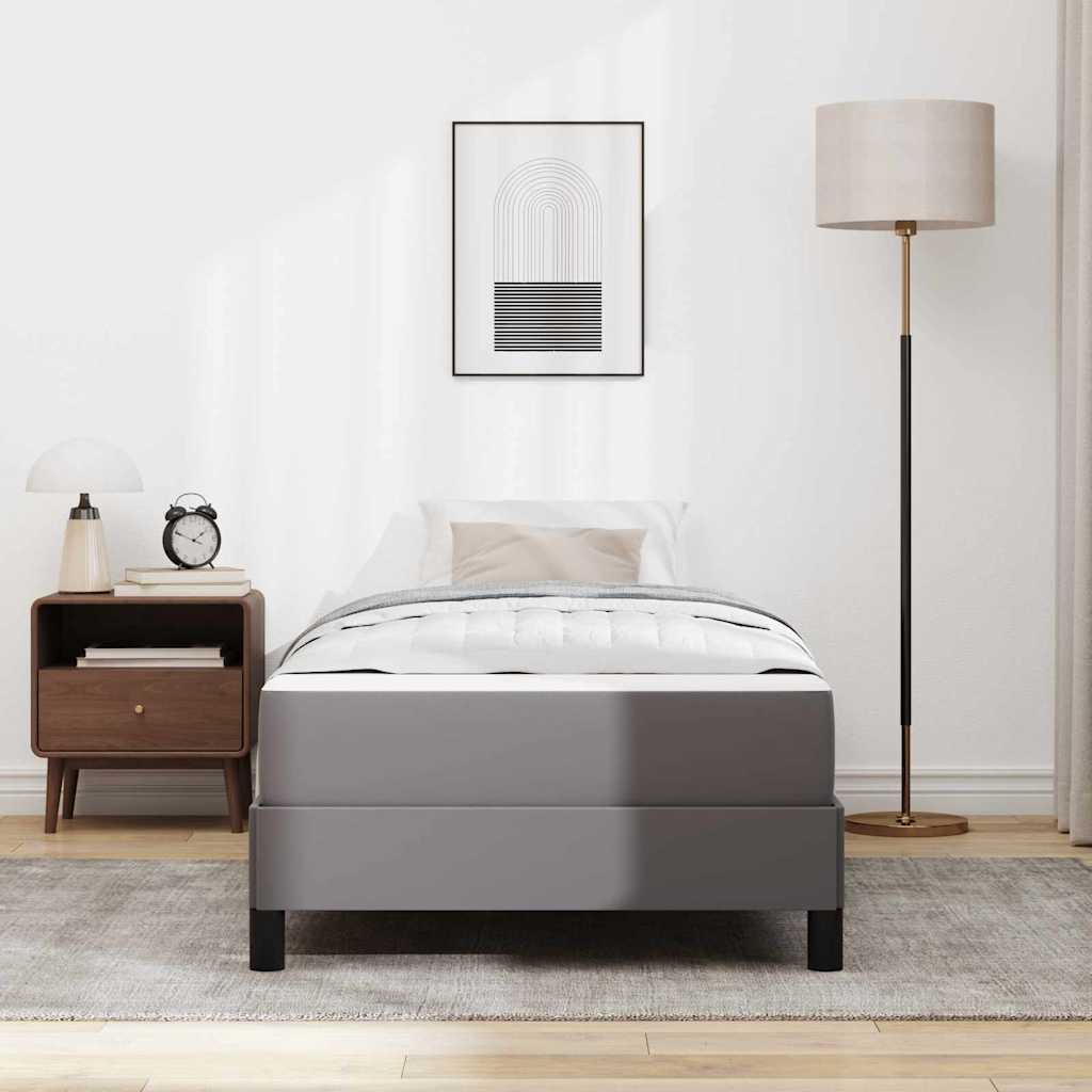 Bett mit Matratze Grau 100 x 200 cm Kunstleder