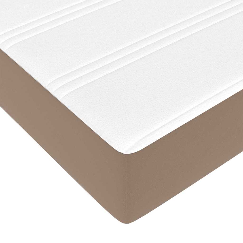 Bett mit Matratze Cappuccino 100 x 200 cm Kunstleder