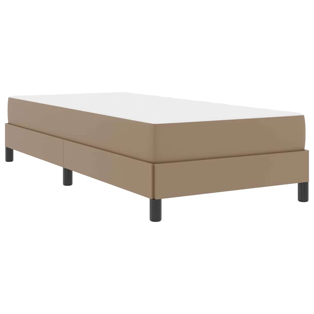Bett mit Matratze Cappuccino 100 x 200 cm Kunstleder