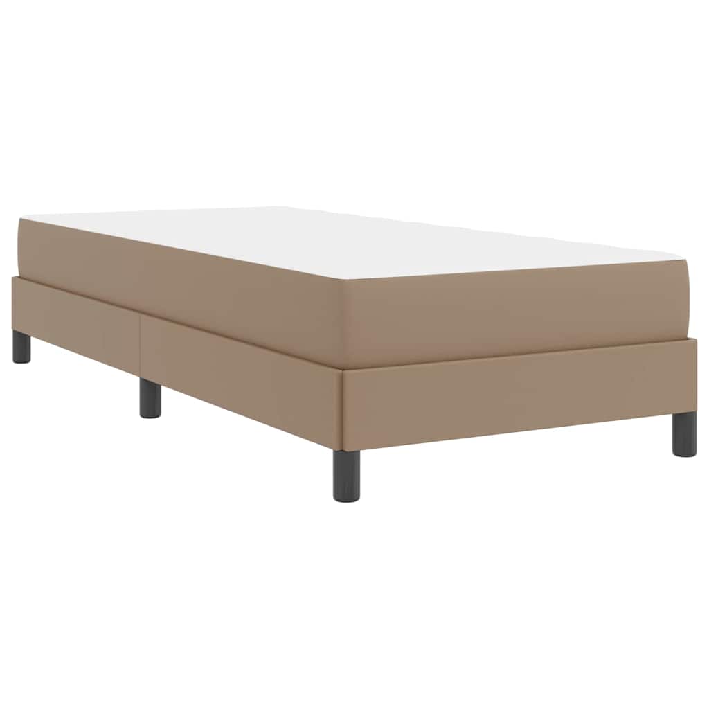 Bett mit Matratze Cappuccino 100 x 200 cm Kunstleder