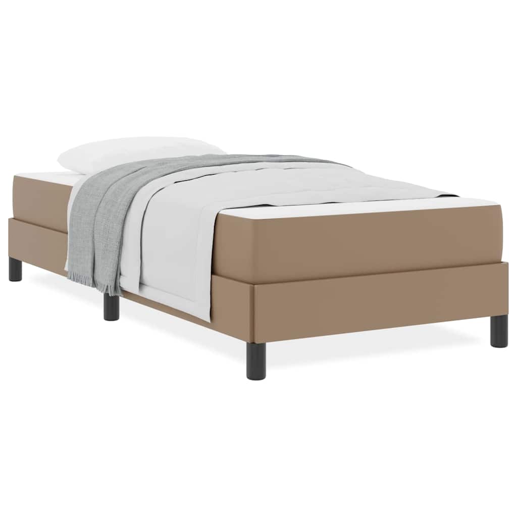 Bett mit Matratze Cappuccino 100 x 200 cm Kunstleder