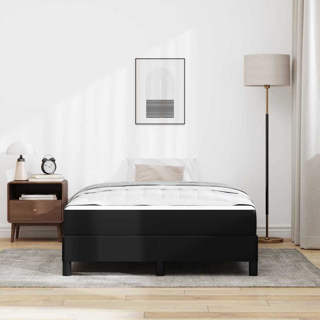 Bett mit Matratze Schwarz 120 x 190 cm Kunstleder