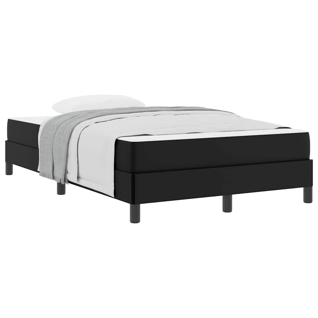 Bett mit Matratze Schwarz 120 x 190 cm Kunstleder
