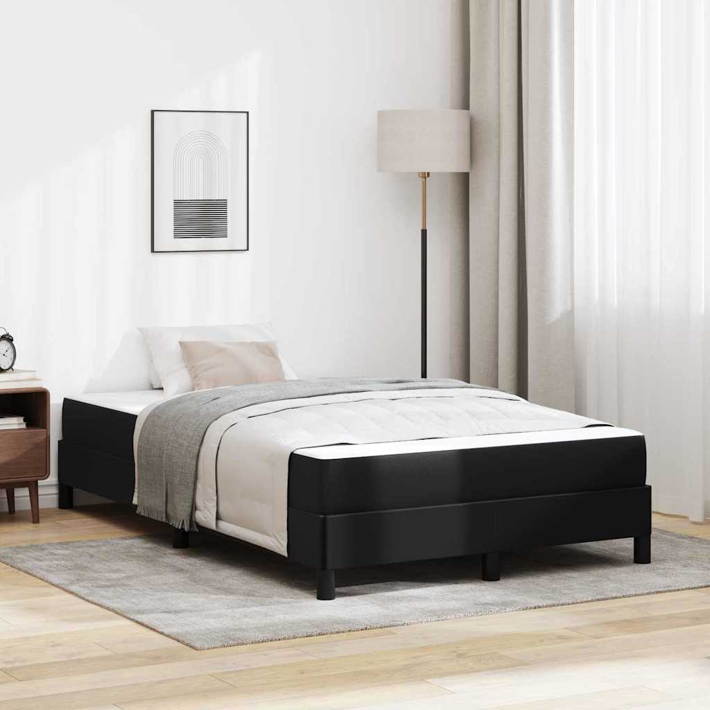 Bett mit Matratze Schwarz 120 x 200 cm Kunstleder