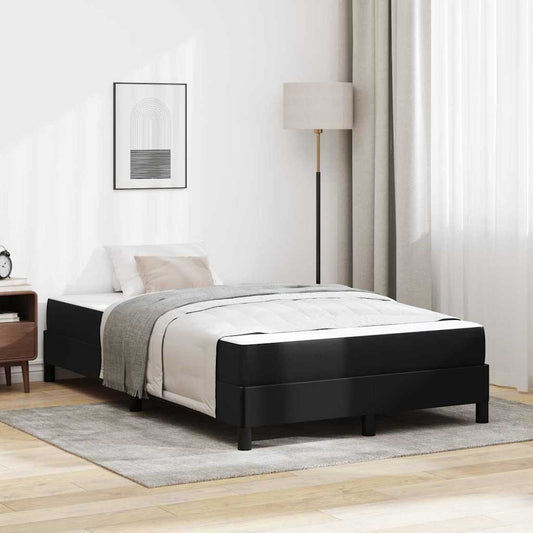 Bett mit Matratze Schwarz 120 x 200 cm Kunstleder