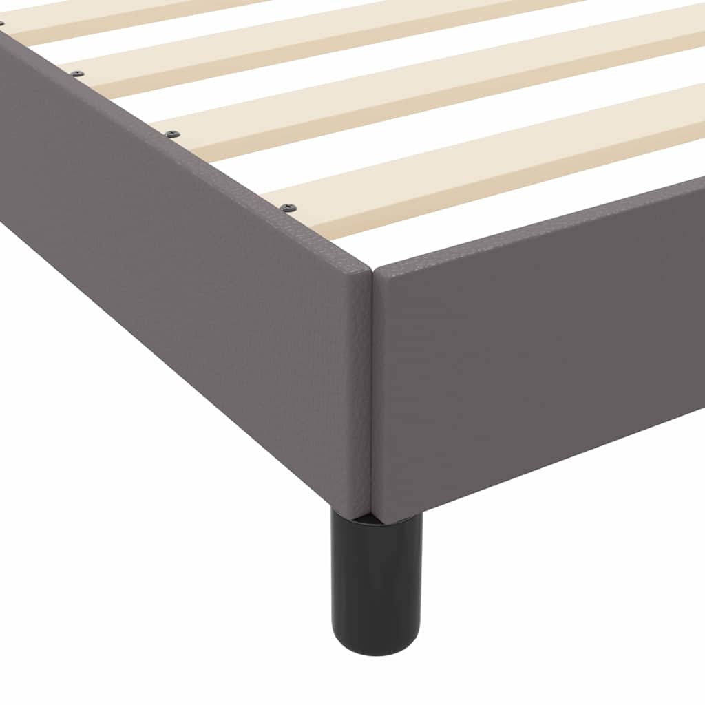 Bett mit Matratze Grau 120 x 200 cm Kunstleder