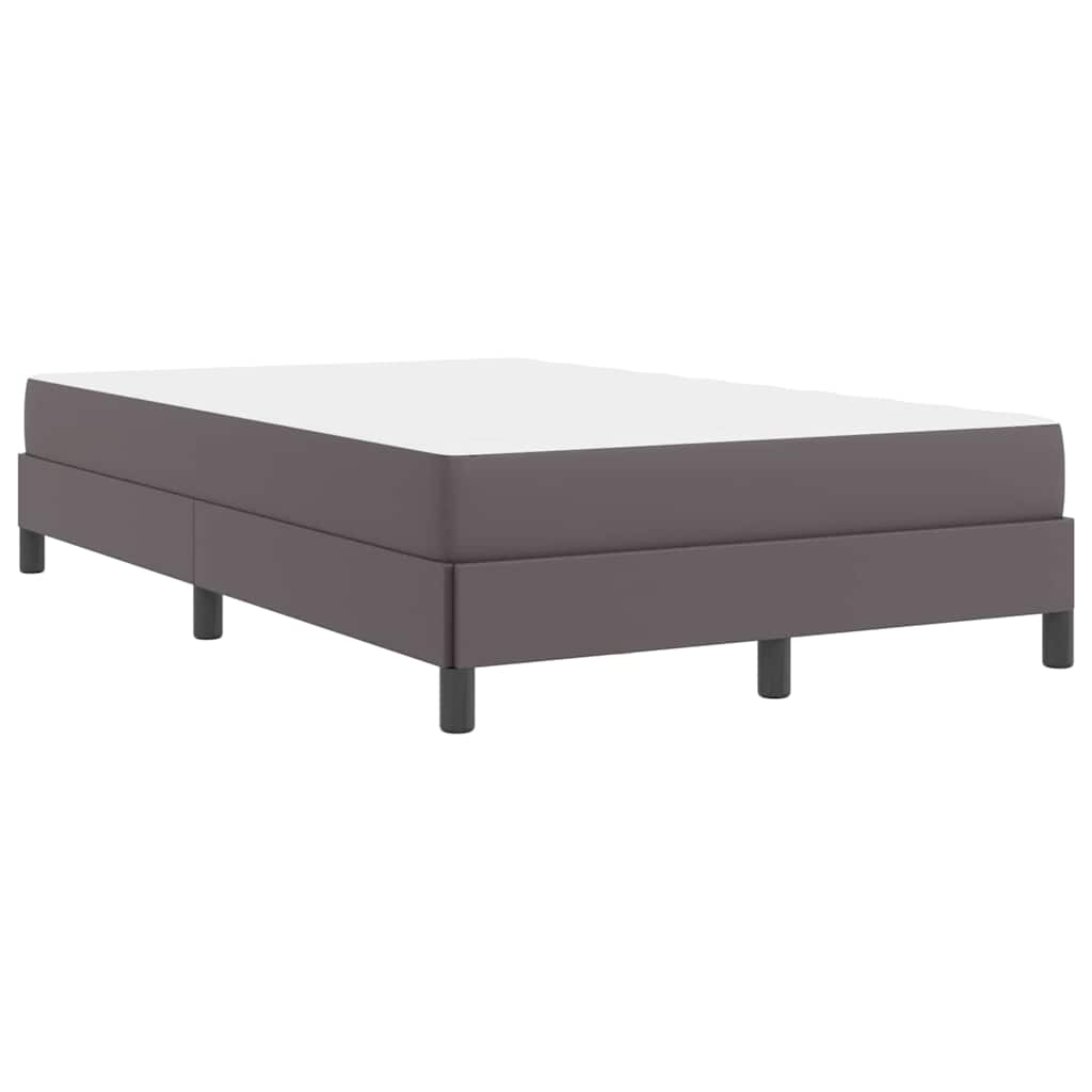 Bett mit Matratze Grau 120 x 200 cm Kunstleder