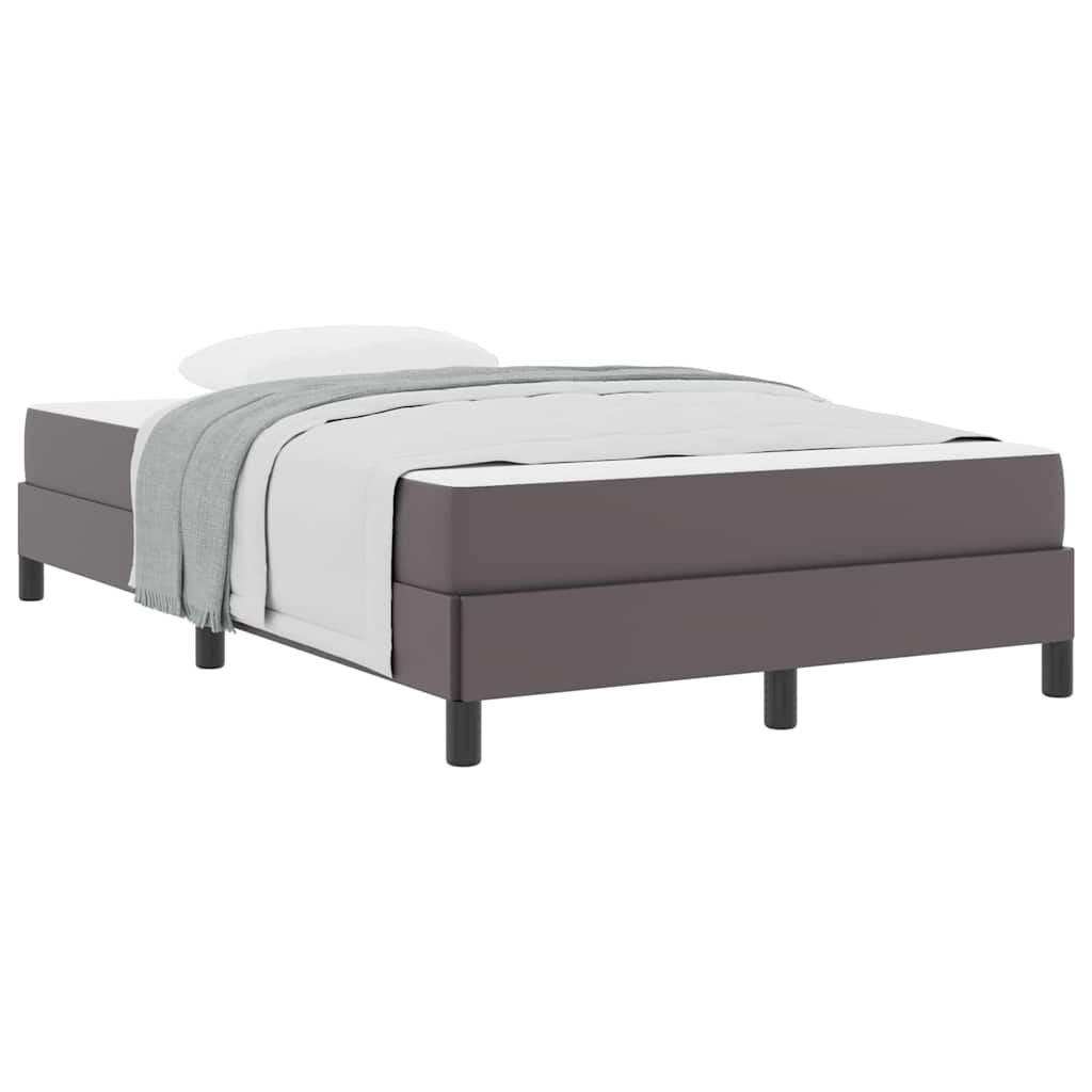 Bett mit Matratze Grau 120 x 200 cm Kunstleder