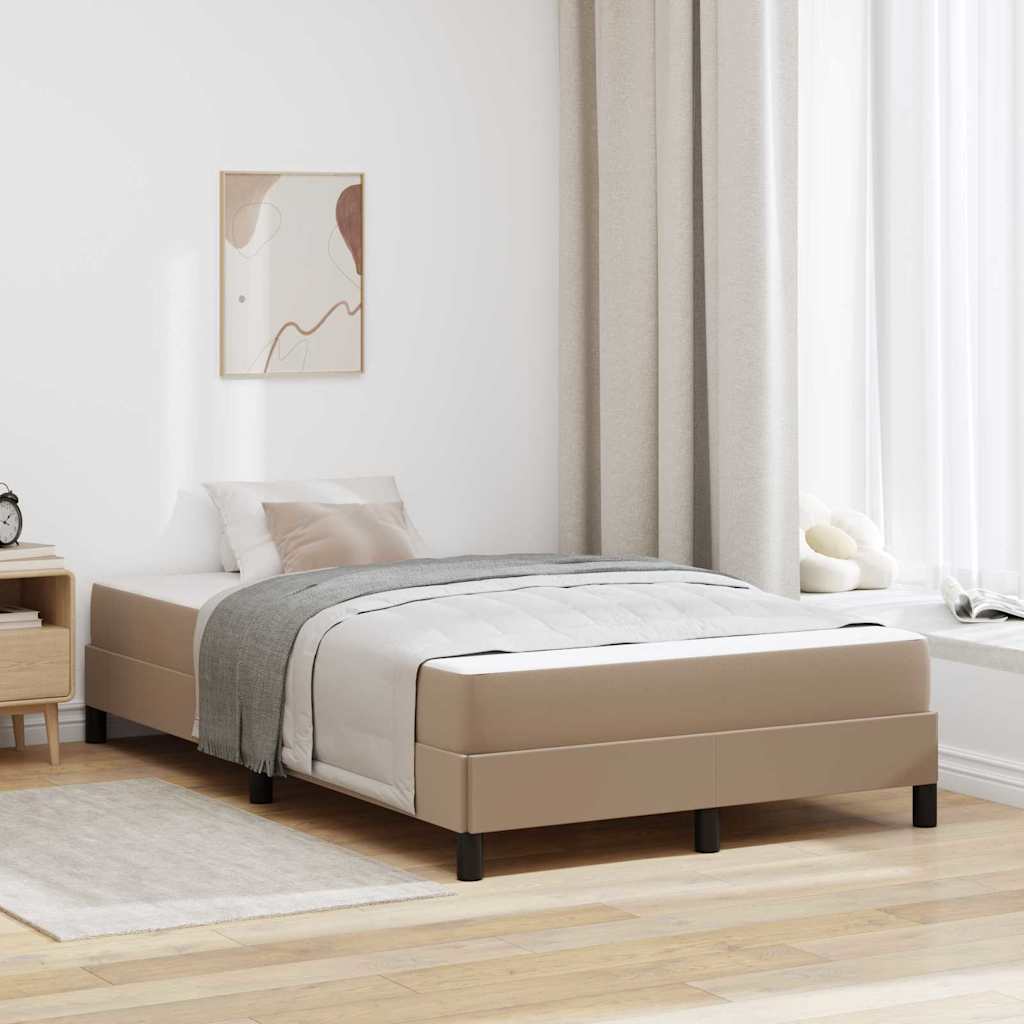 Bett mit Matratze Cappuccino 120 x 200 cm Kunstleder