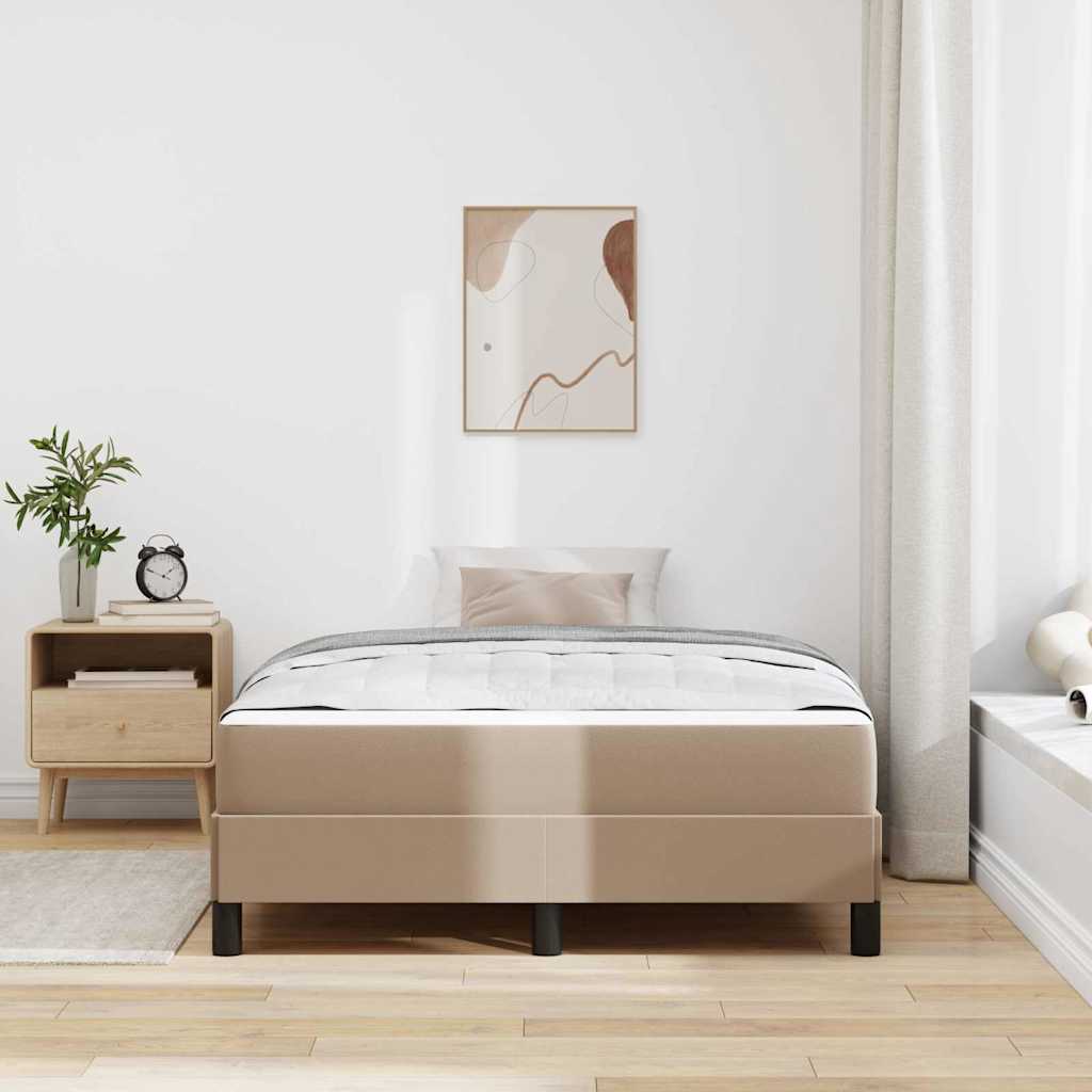 Bett mit Matratze Cappuccino 120 x 200 cm Kunstleder