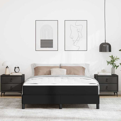 Bettrahmen mit Matratze Schwarz 140 x 190 cm Stoff