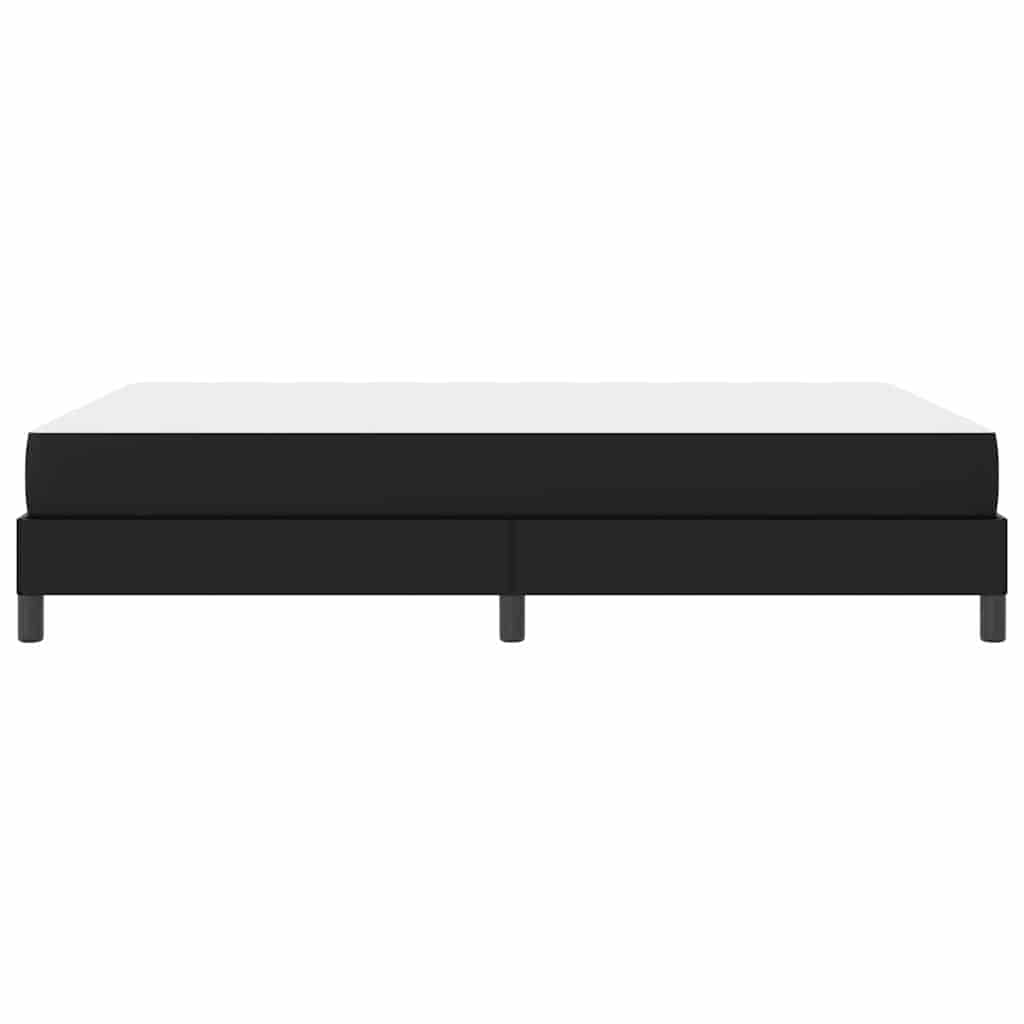 Bett mit Matratze Schwarz 140 x 190 cm Kunstleder
