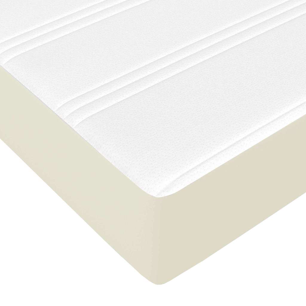 Bett mit Matratze Creme 140 x 190 cm Kunstleder