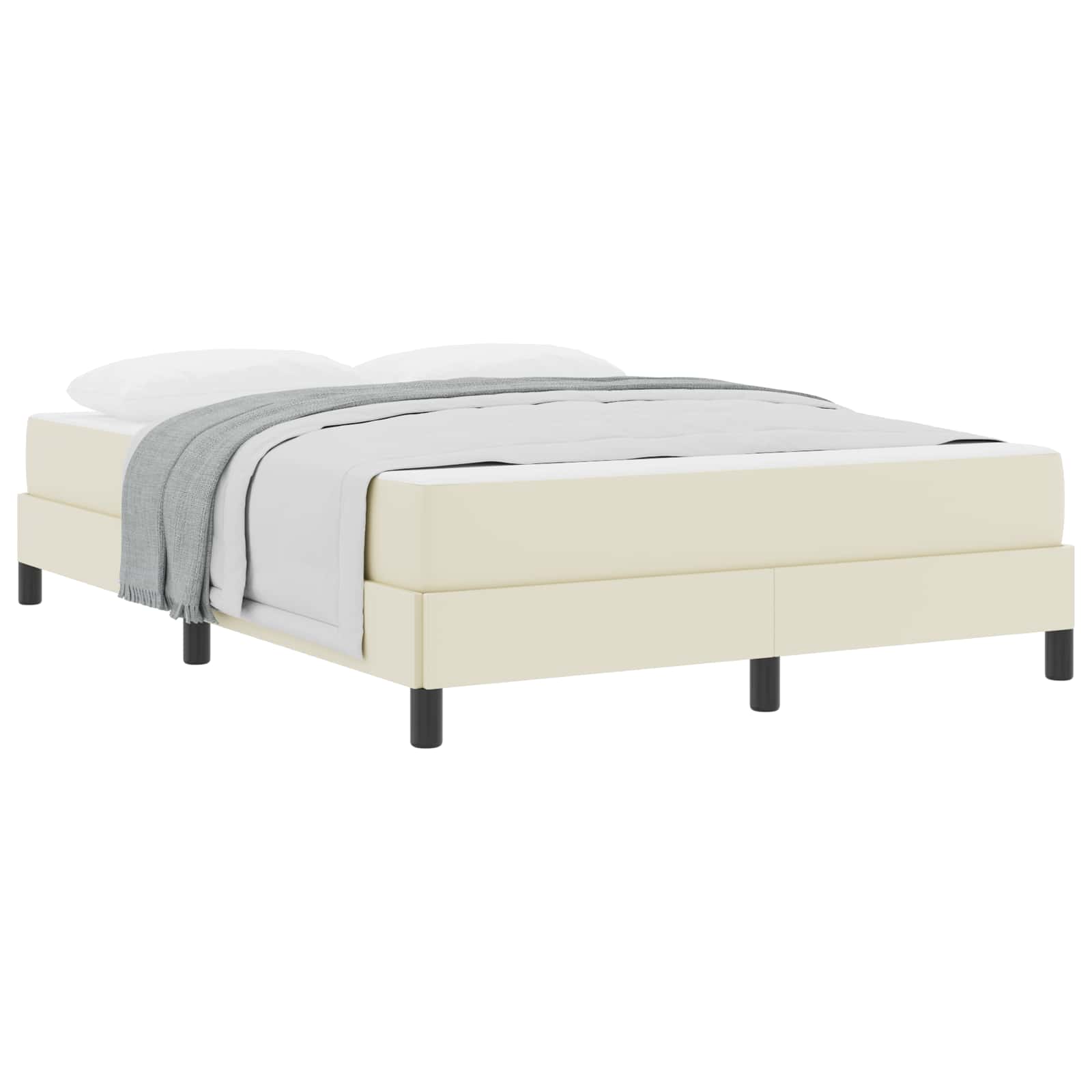 Bettrahmen mit Matratze Creme 140 x 190 cm Stoff
