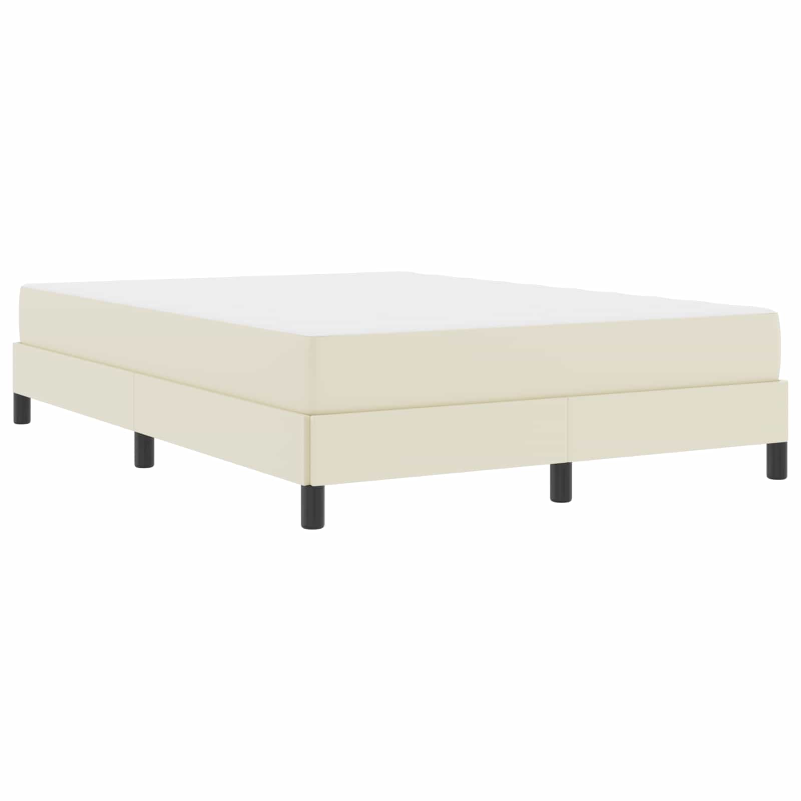 Bettrahmen mit Matratze Creme 140 x 190 cm Stoff