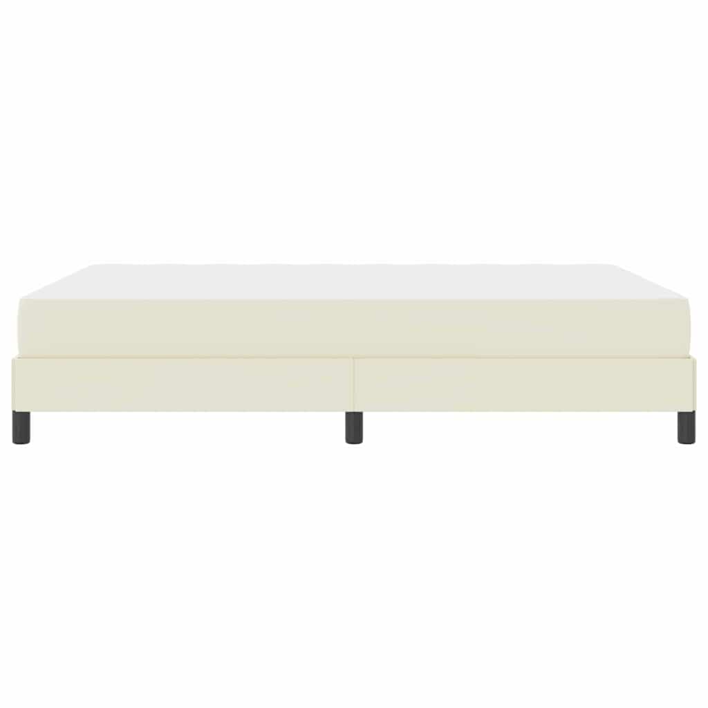 Bett mit Matratze Creme 140 x 190 cm Kunstleder