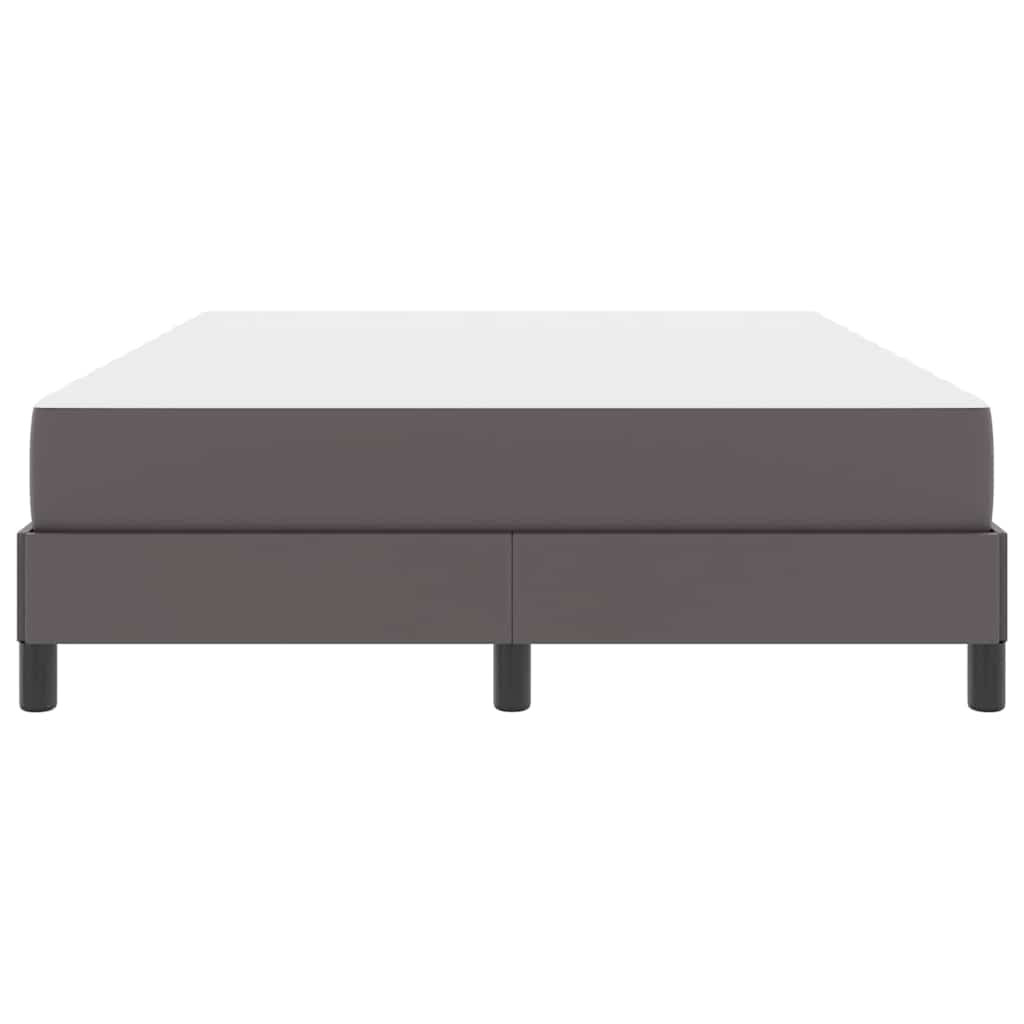 Bett mit Matratze Grau 140 x 190 cm Kunstleder