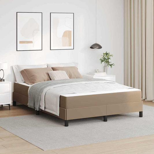 Bett mit Matratze Cappuccino 140 x 190 cm Kunstleder