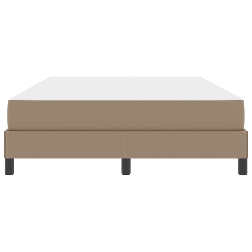 Bett mit Matratze Cappuccino 140 x 190 cm Kunstleder