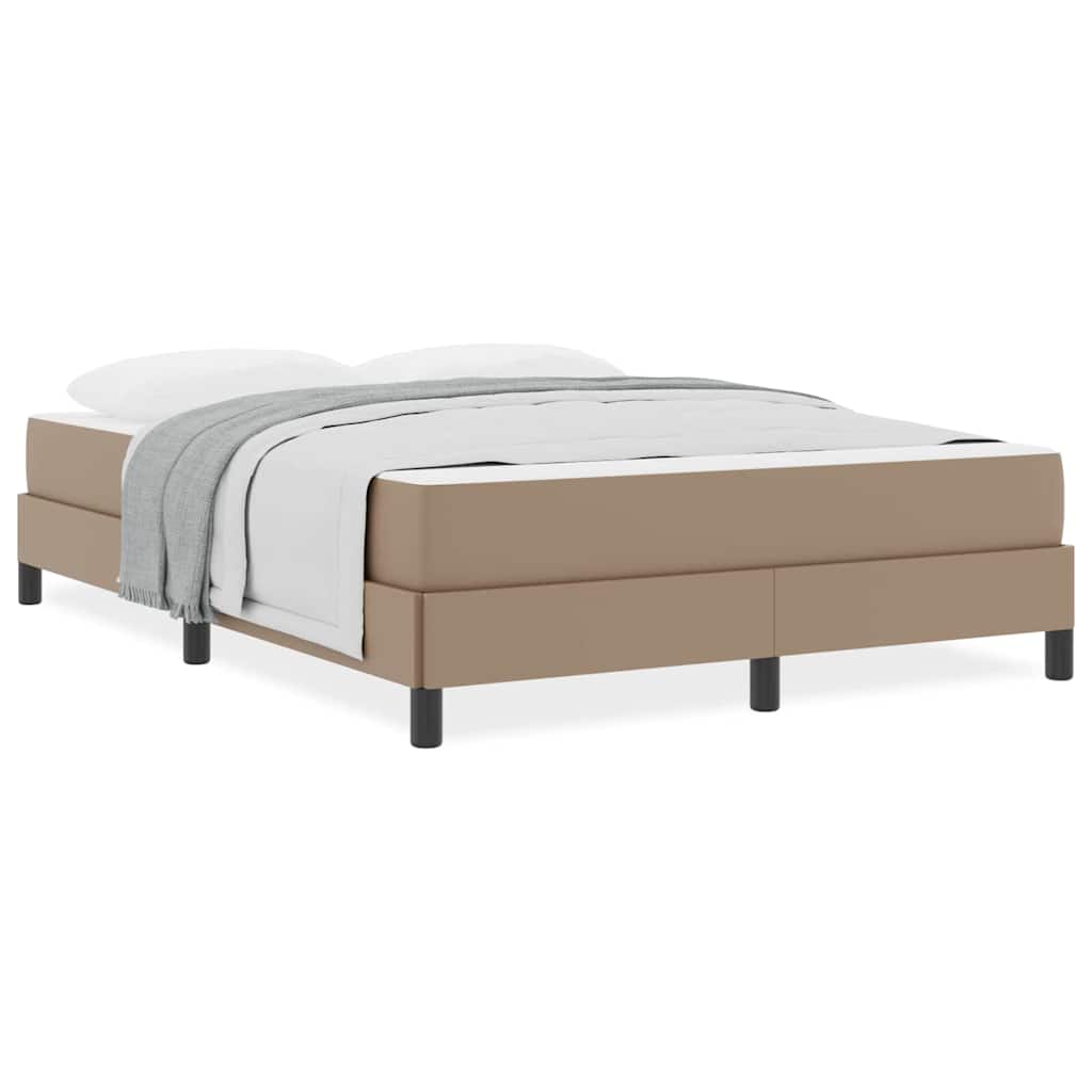 Bett mit Matratze Cappuccino 140 x 190 cm Kunstleder