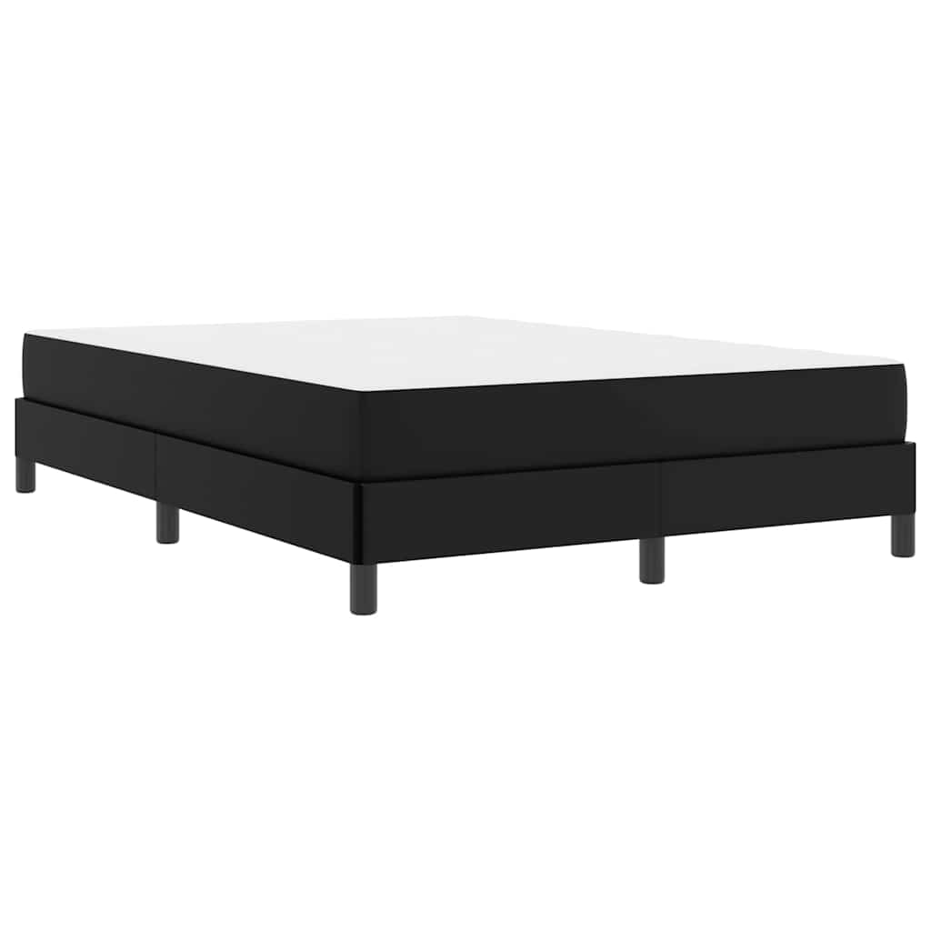Bett mit Matratze Schwarz 140 x 200 cm Kunstleder