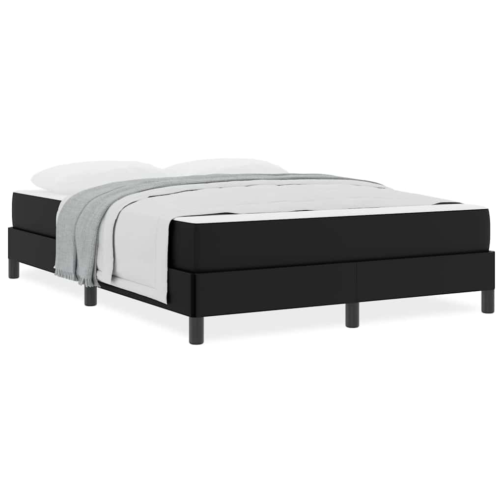 Bett mit Matratze Schwarz 140 x 200 cm Kunstleder