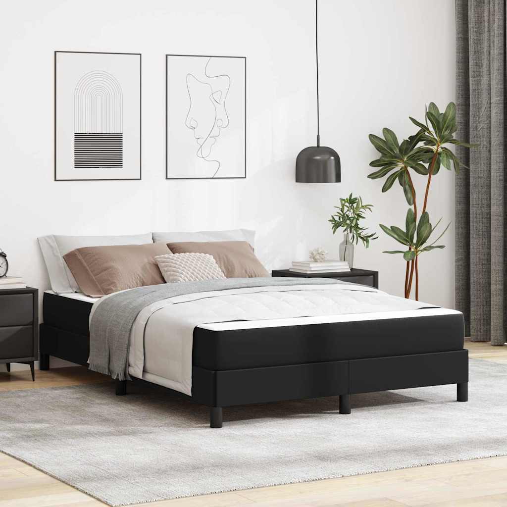 Bett mit Matratze Schwarz 160 x 200 cm Kunstleder