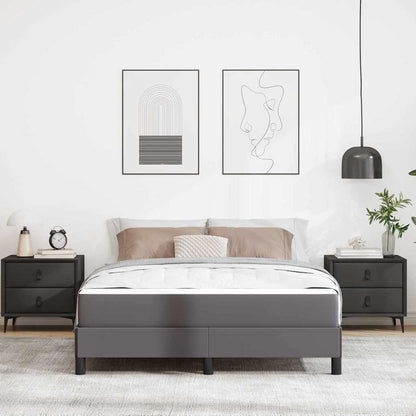 Bettrahmen mit Matratze Grau 160 x 200 cm Stoff