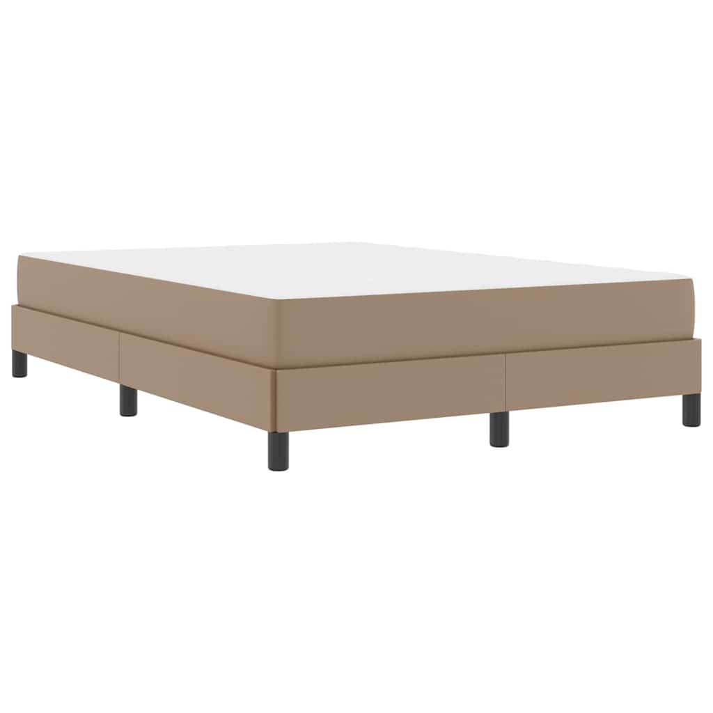Bett mit Matratze Cappuccino 160 x 200 cm Kunstleder