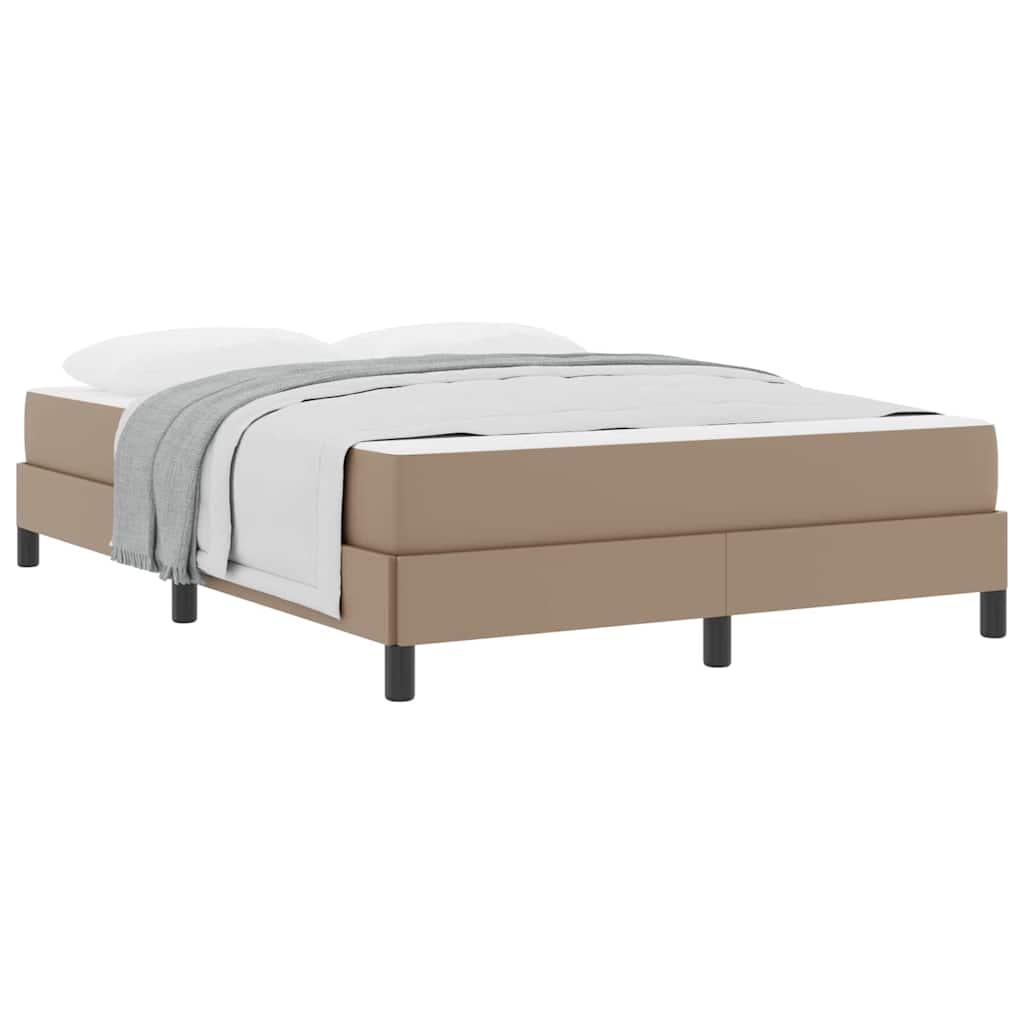 Bett mit Matratze Cappuccino 160 x 200 cm Kunstleder