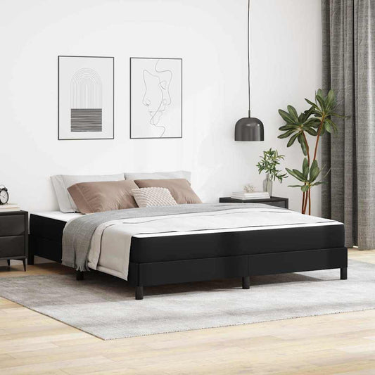 Bett mit Matratze Schwarz 180 x 200 cm Kunstleder