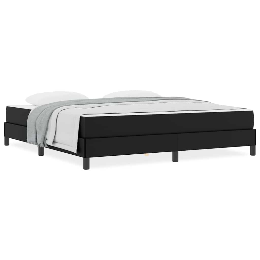 Bett mit Matratze Schwarz 180 x 200 cm Kunstleder