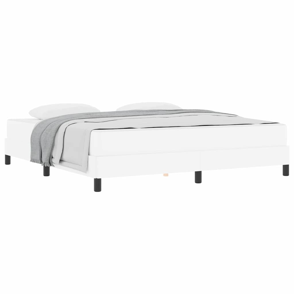 Bett mit Matratze Reinweiß 180 x 200 cm Kunstleder