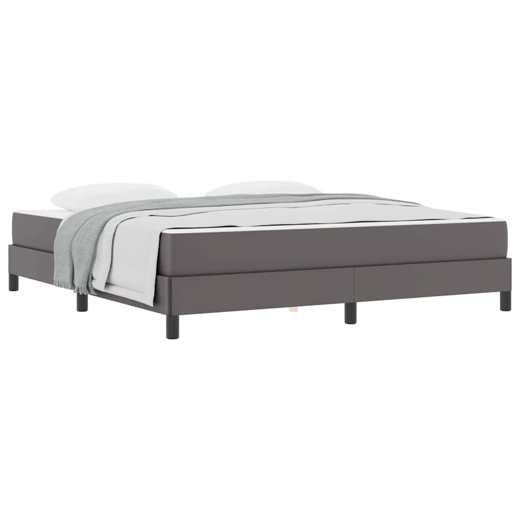 Bett mit Matratze Grau 180 x 200 cm Kunstleder