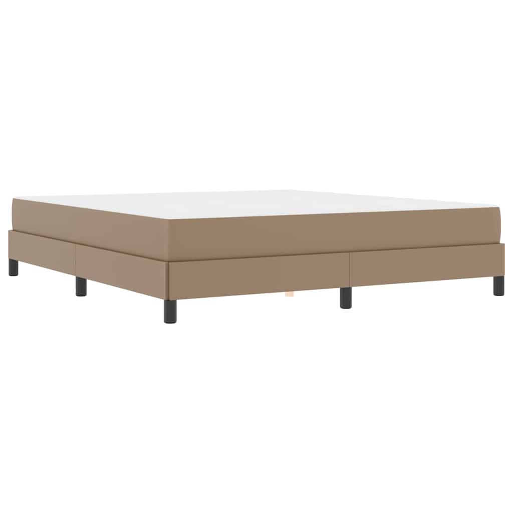 Bett mit Matratze Cappuccino 180 x 200 cm Kunstleder