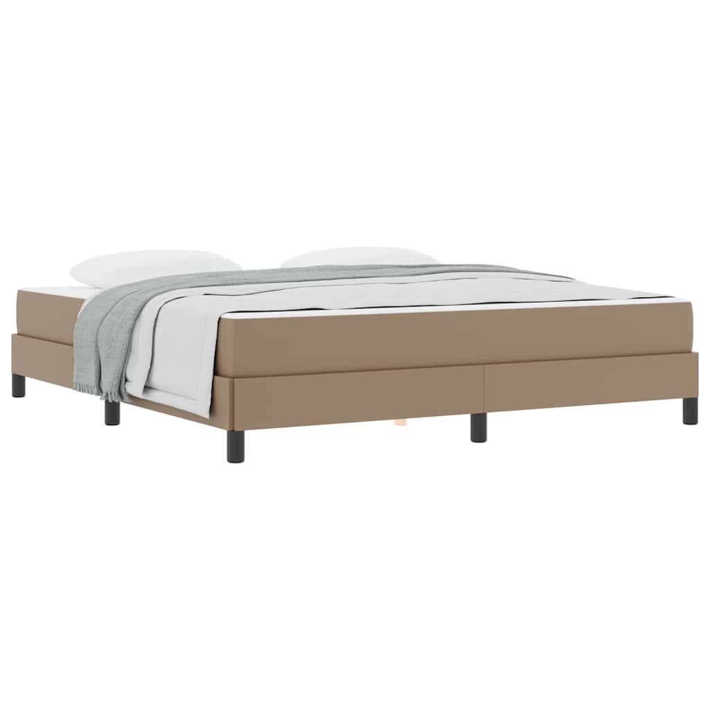 Bett mit Matratze Cappuccino 180 x 200 cm Kunstleder
