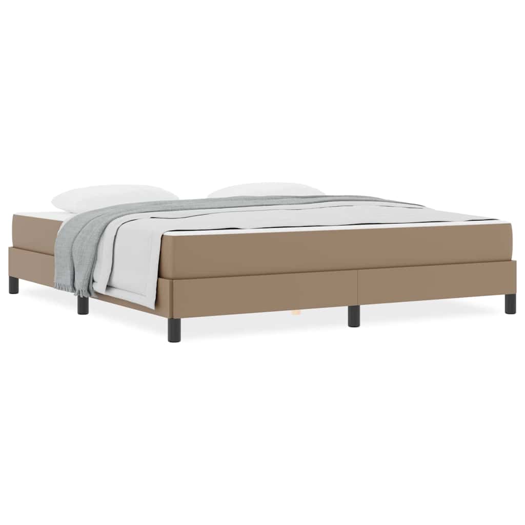 Bett mit Matratze Cappuccino 180 x 200 cm Kunstleder