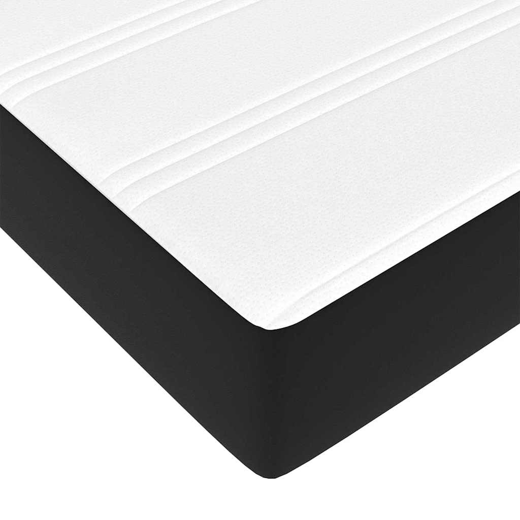 Bett mit Matratze Schwarz 200 x 200 cm Kunstleder