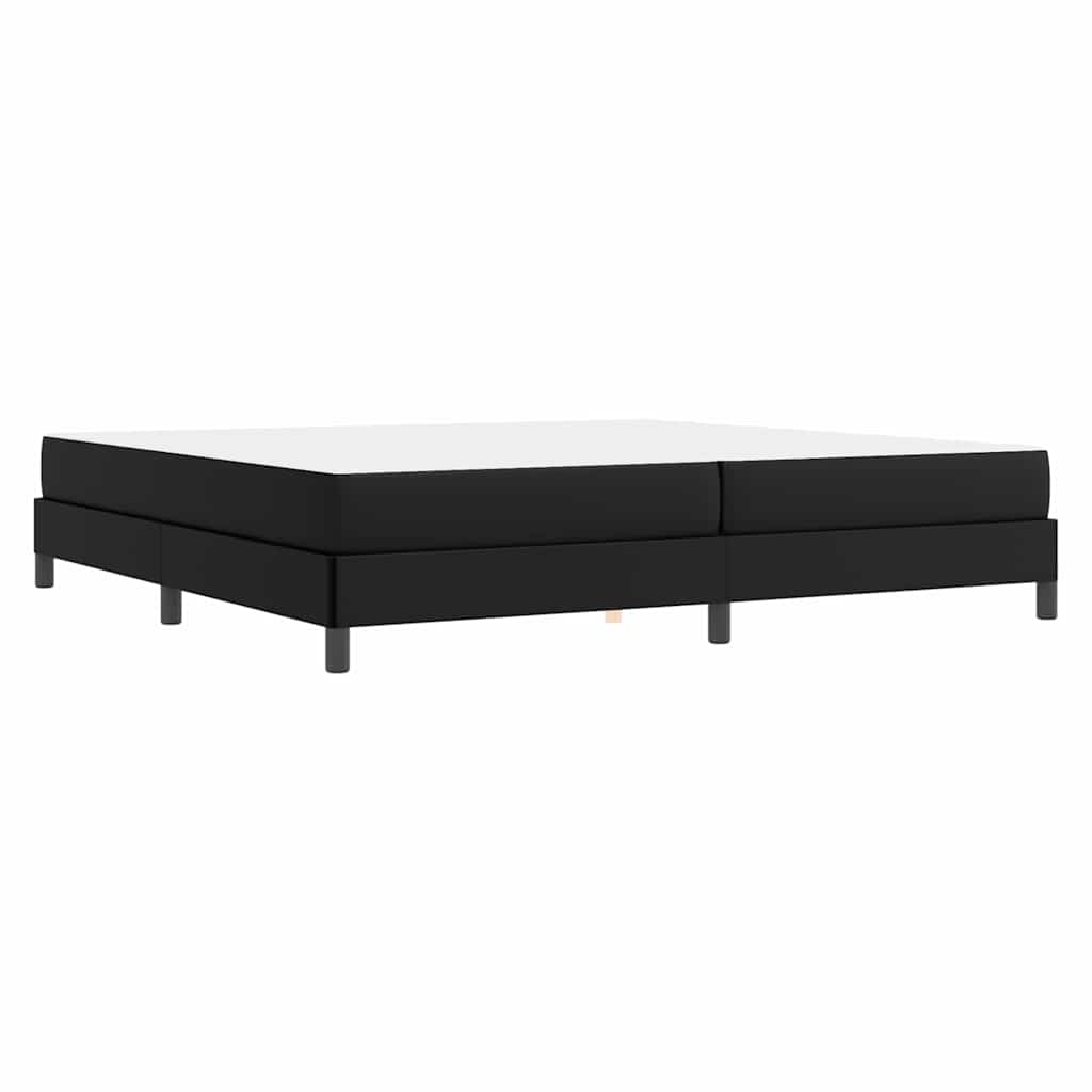Bett mit Matratze Schwarz 200 x 200 cm Kunstleder