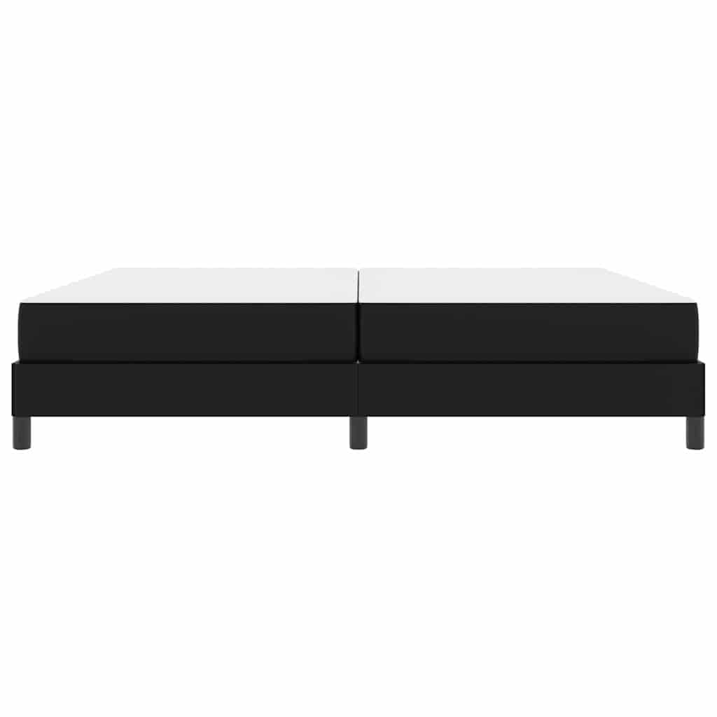 Bett mit Matratze Schwarz 200 x 200 cm Kunstleder