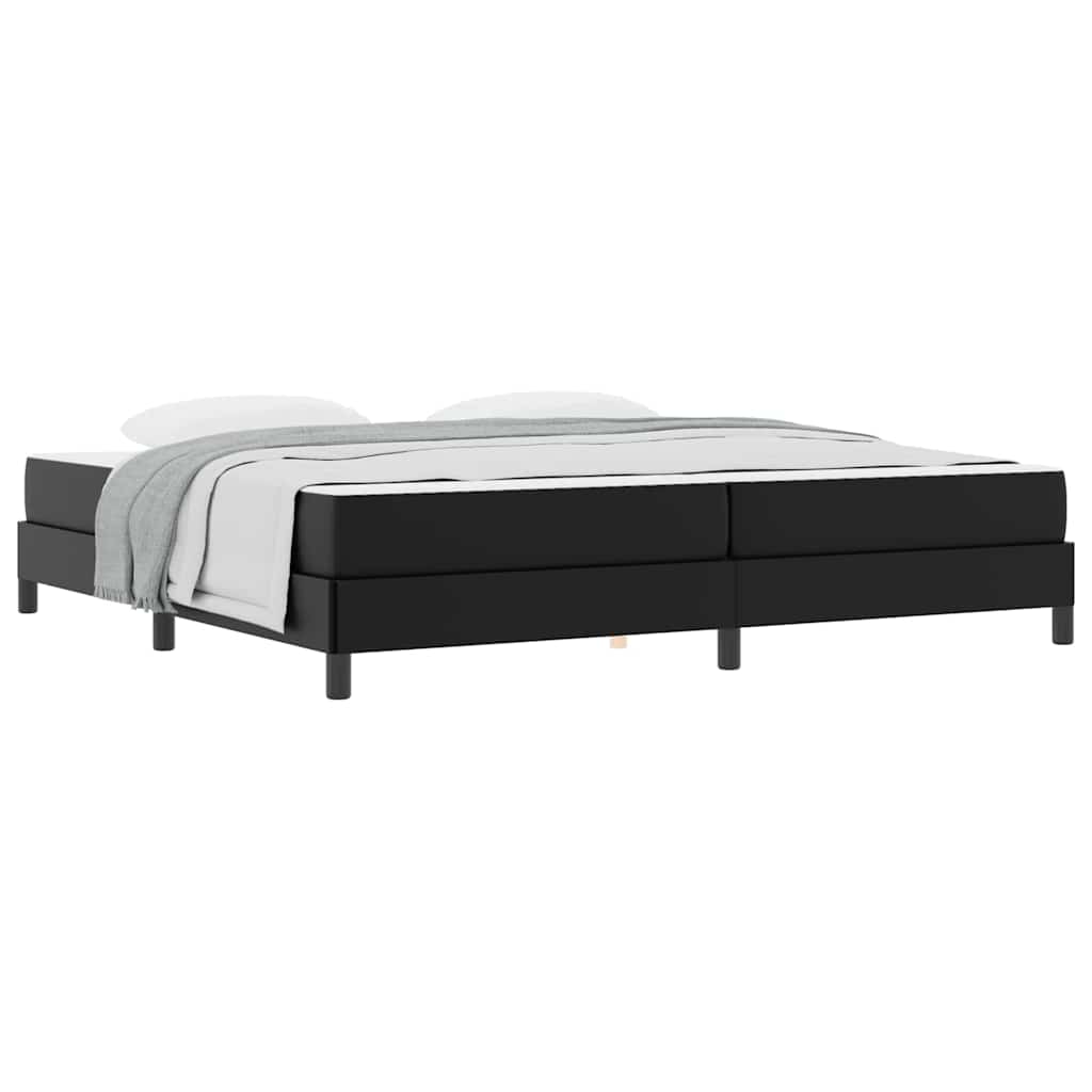 Bett mit Matratze Schwarz 200 x 200 cm Kunstleder
